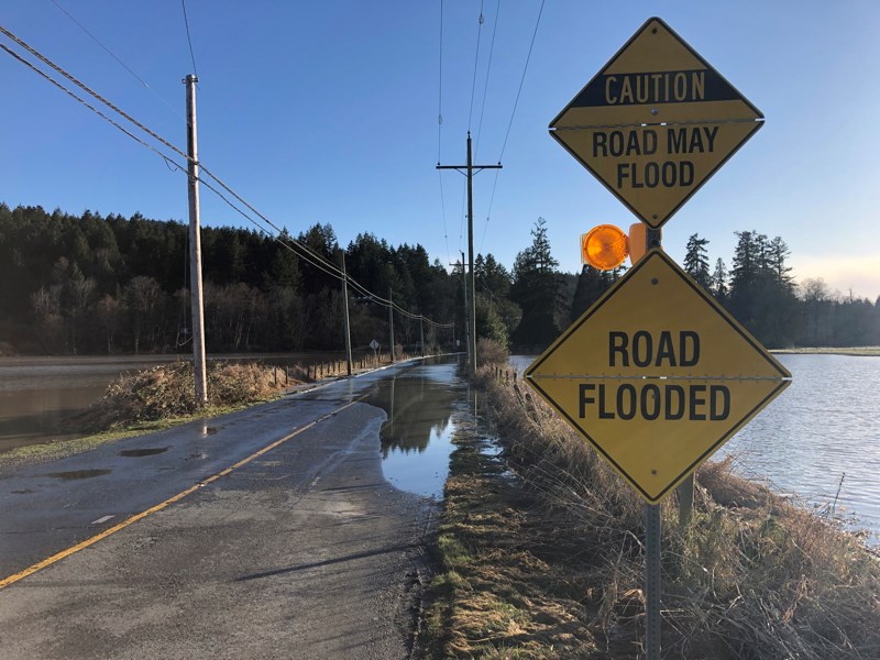 Flooding on Westholme Road in the Cowichan Valley. Feb. 1, 2020