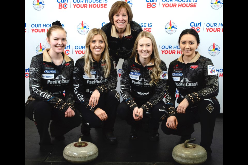 It was a bronze medal finish for Delta Thistle Club's Team Daniels at the BC Scotties Women's Curling Championships in Cranbrook. The team includes (left to right) Sarah Loken, Holly Horvat, Kayla MacMillan and Sarah Daniels. They are coached by Katie Witt.