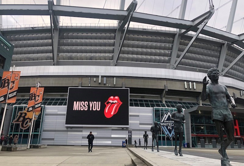 Looks like the Rolling Stones are marking their spot in Vancouver for an upcoming tour outside BC Pl