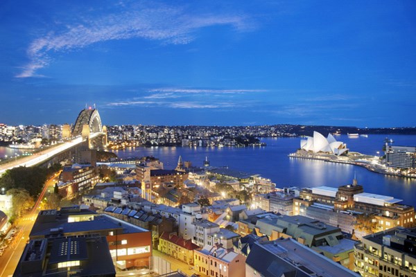 Sydney boasts some amazing sights, such as: The evening view from the Shangri-La Hotel of Sydney Harbour Bridge and the Opera House; the anchor and canon from the First Fleet; Manly Beach; The Rocks and the world famous Bondi Beach.