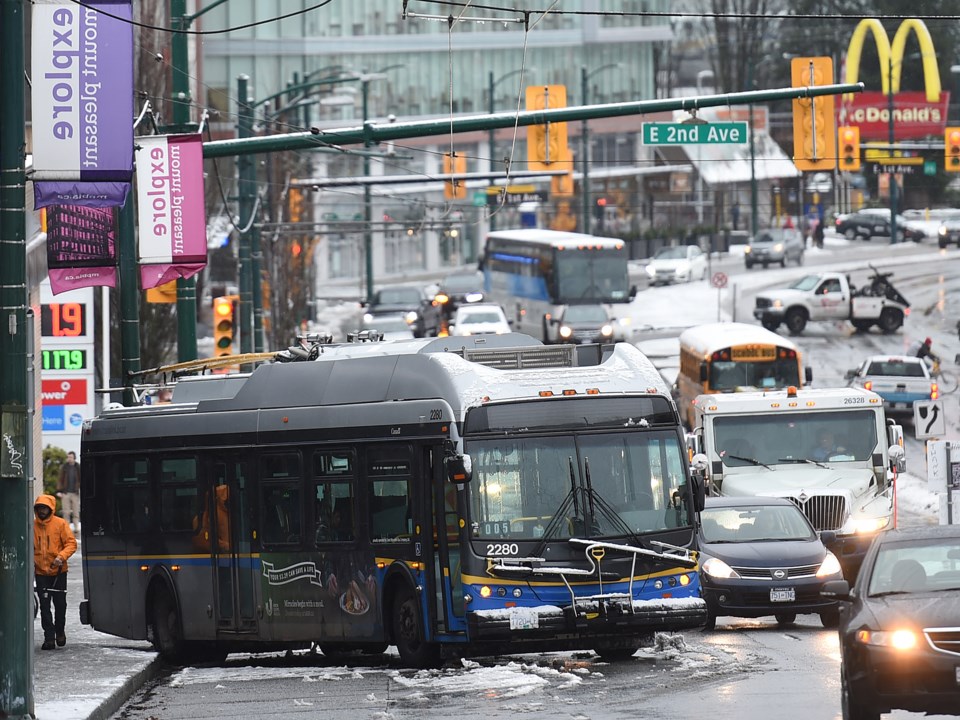 bus in snow