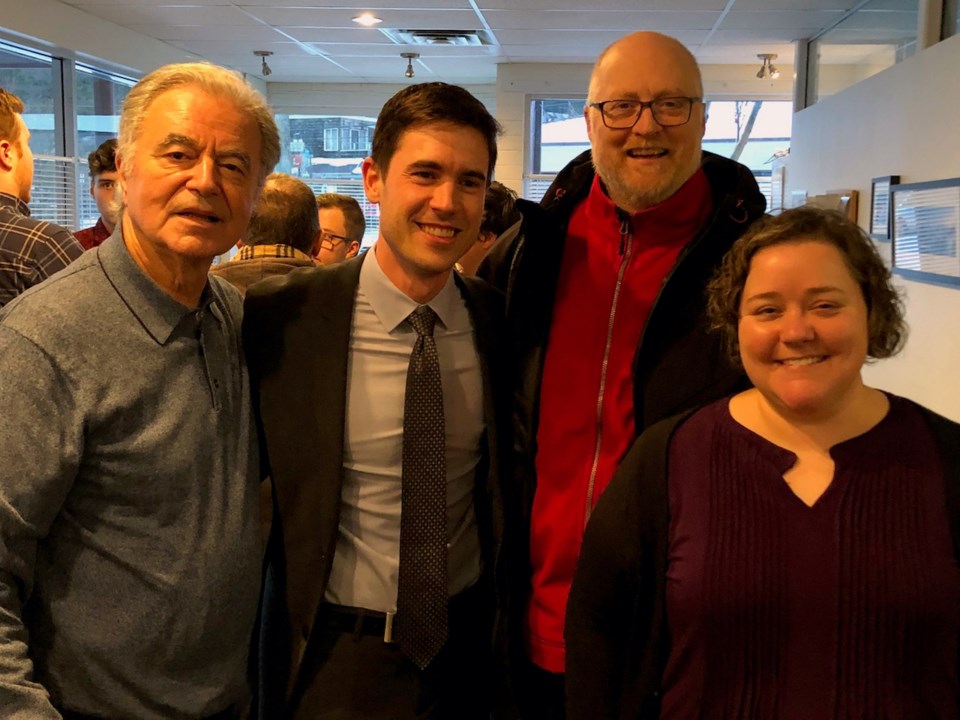 Jack Resels, David McCullum and Robyn Fenton of BIRCH met MP Patrick Weiler earlier this month.