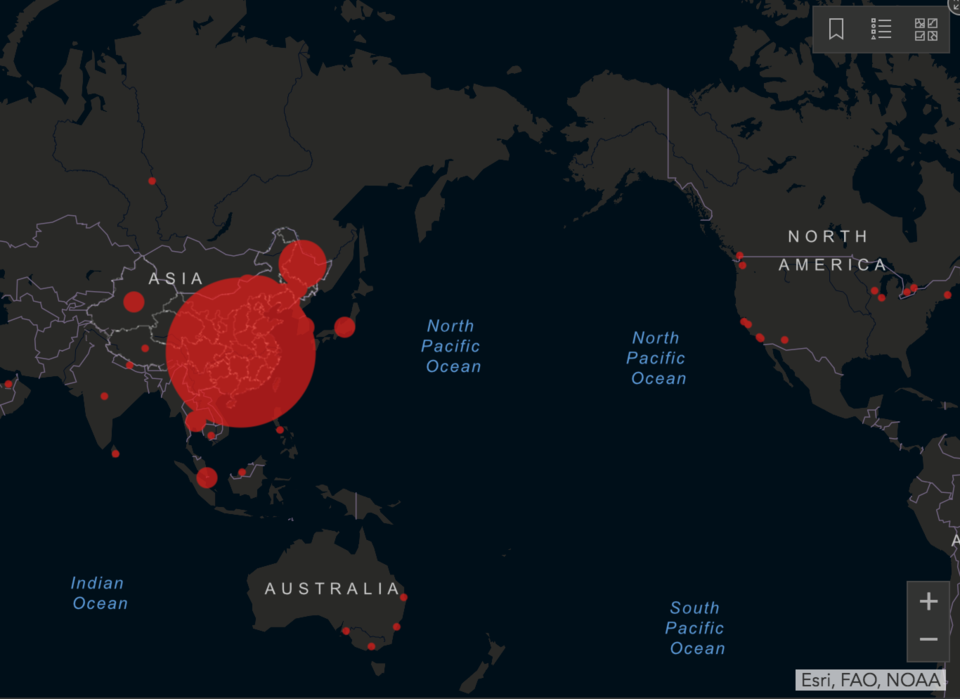 The latest confirmed cases across the globe.