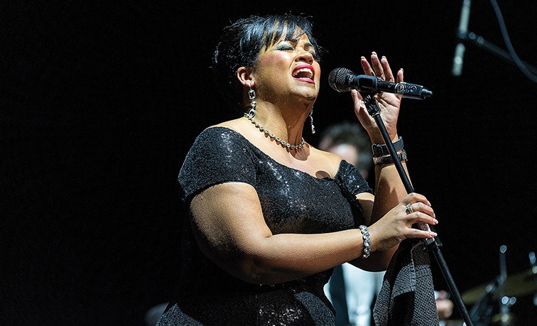 Maureen Washington performs on stage at Prince George Playhouse on Saturday night.