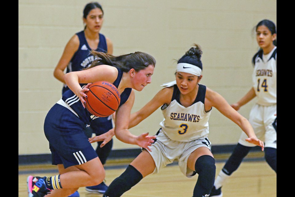 The Seaquam Seahawks junior girls basketball team capped a perfect run in the Delta Basketball League with a win over the host South Delta Sun Devils in Saturday's title game. Both teams move onto the South Fraser playoffs starting today at Tamanawis Secondary Surrey.