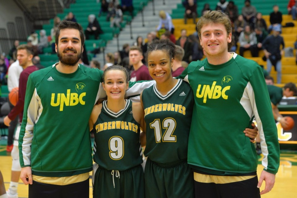 13 UNBC seniors Gosal, Holmes, Mongomo, Hokanson