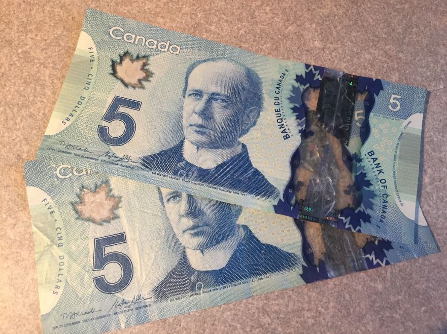 Canadian $5 bill currency