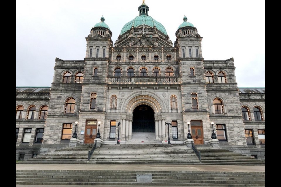 The B.C. legislature building in Victoria.