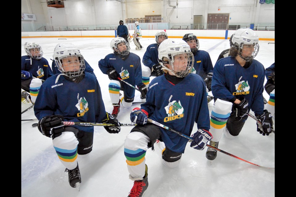 Members of the Ice Crocs, a hockey team based in New South Wales, Australia, hit the ice for a practice at the North Shore Winter Club. The Crocs are training in North Vancouver for 10 days before heading to the Quebec International Peewee Tournament. photo Paul McGrath, North Shore News