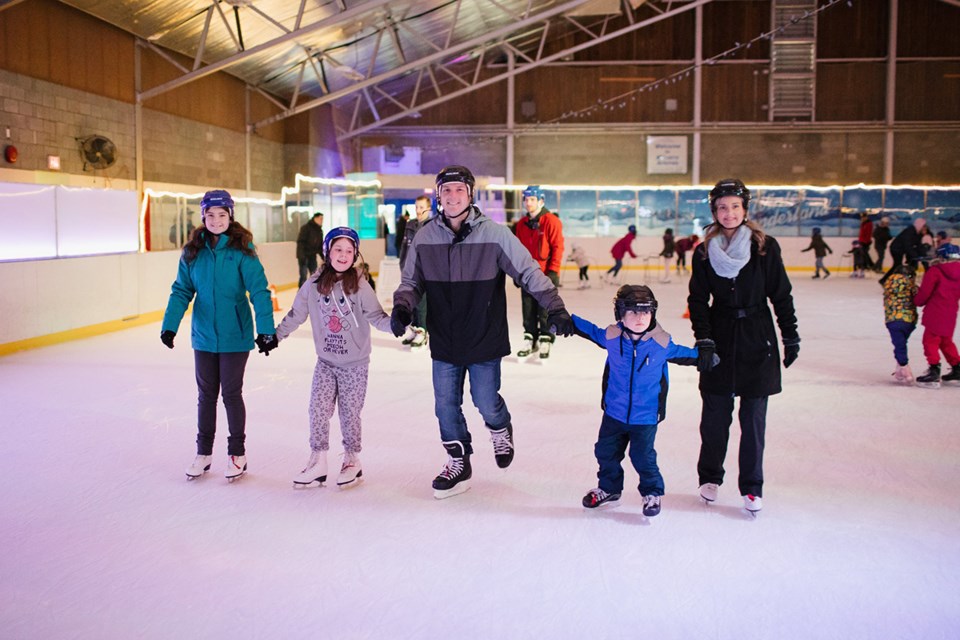 family skating