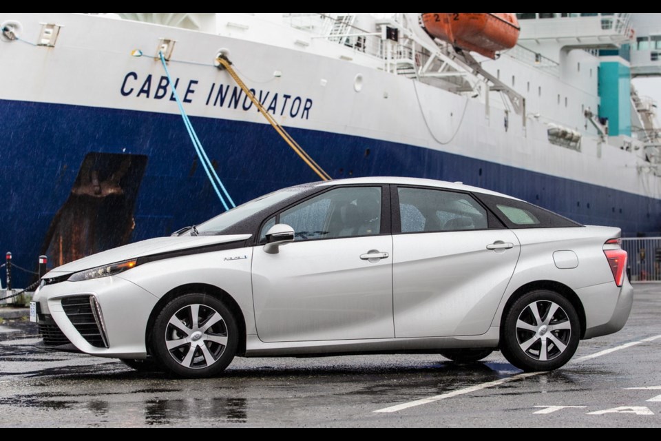 The Toyota Mirai is a fuel-cell electric vehicle, using an on-board fuel-cell stack to create electricity.