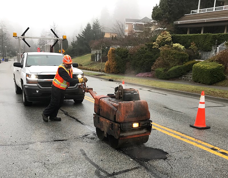 Pothole repairs in the City of Coquitlam