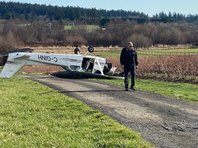 A small plane crashed in a farmer’s field in the Blenkinsop Valley Tuesday morning. (Feb. 18, 2020)