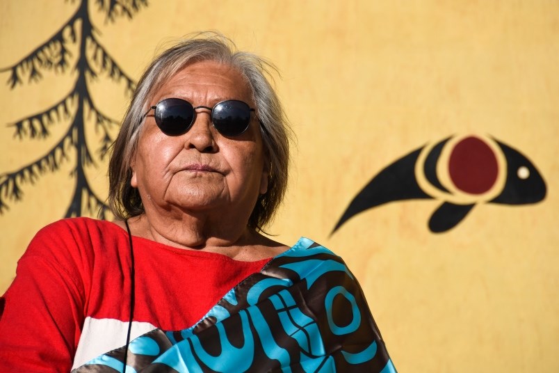 Tsleil-Waututh elder Ta'ah Amy George at a water blessing ceremony in Port Moody on National Indigen