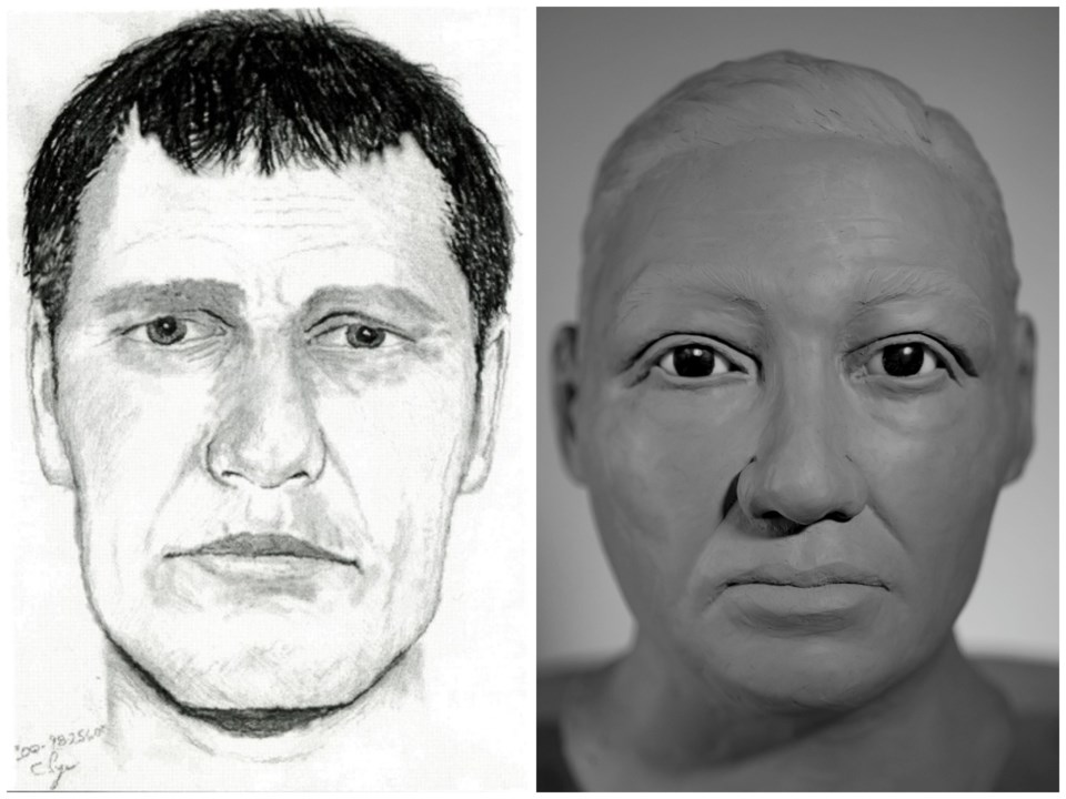 Unidentified Port Coquitlam cold case seen in a sketch and the updates, 3D-rendered likeness