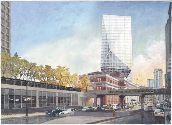 A sketch of the proposed 26-storey office building.