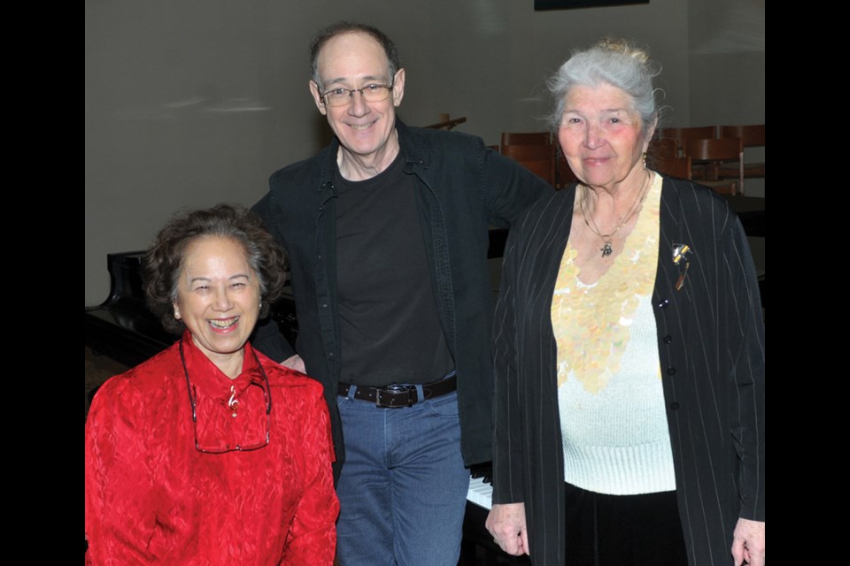 Festival liaison and MC Diana Marr, music teacher Tony Chotem and festival co-ordinator Alice Rada.