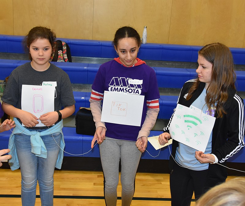 Students figure out how to create the internet at a STEM 4 Girls Camp in Port Moody.