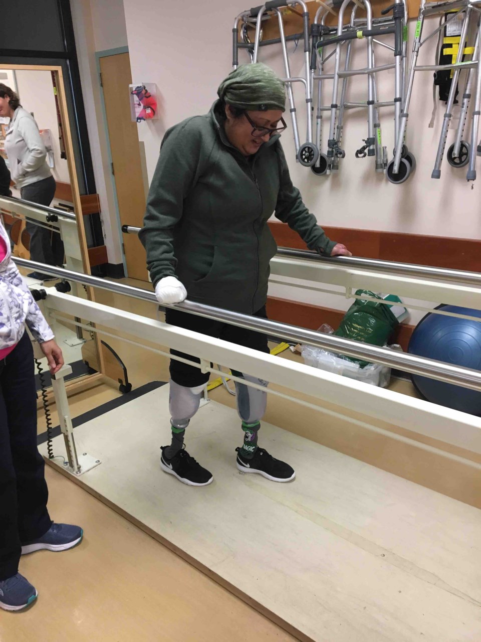 Long has had to learn to walk again, something she likens to walking on stilts.