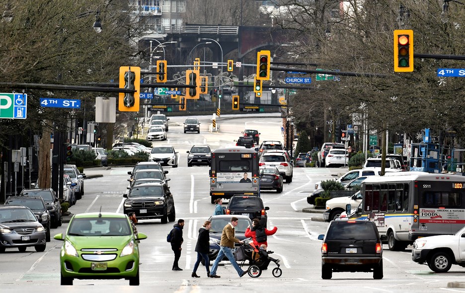 Some people are calling for Columbia Street in New Westminster to go car free. Jennifer Gauthier photo