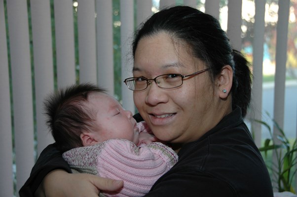Verena Klose, with new baby daughter Lauren.