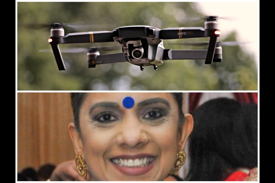 Drones are being used by Coquitlam Search and Rescue to help find a missing New Westminster woman. Nirla Sharma was last seen Sunday night.