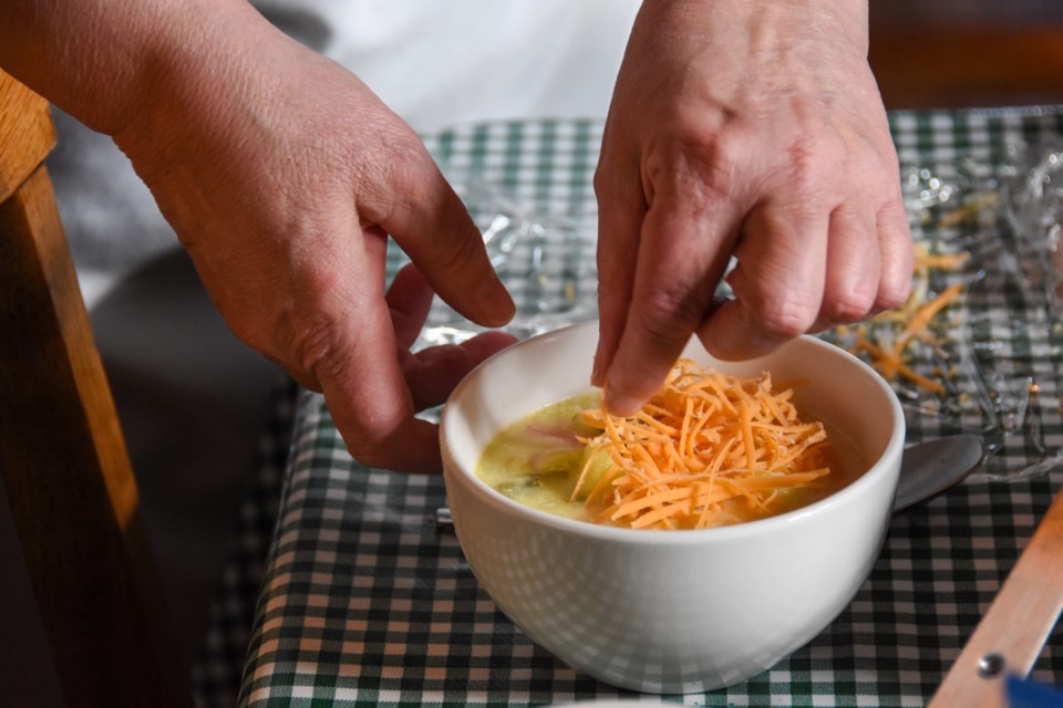 In a recipe for six, Victory Garden Soup calls for a mere two slices of green pepper.