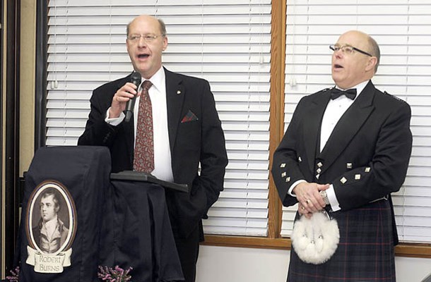 Praise for the haggis still burns bright at the annual Steveston Community Society Burns Supper at Steveston Japanese Cultural Centre on Thursday night. A celebration of the birth of Scotland's favourite son, Robbie Burns, with the eating of haggis, poetry reading, dancing and free-flowing scotch.