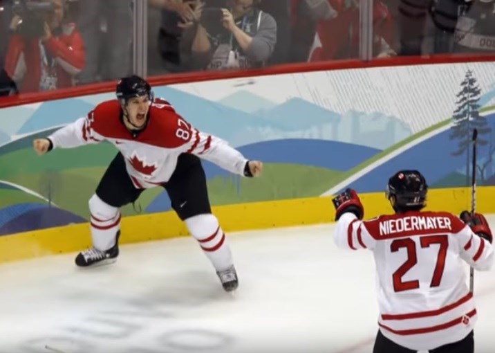 Sidney Crosby reacts seconds after scoring the Golden Goal during the 2010 Winter Olympics. Today marks the 10-year anniversary of Crosby's iconic tally.