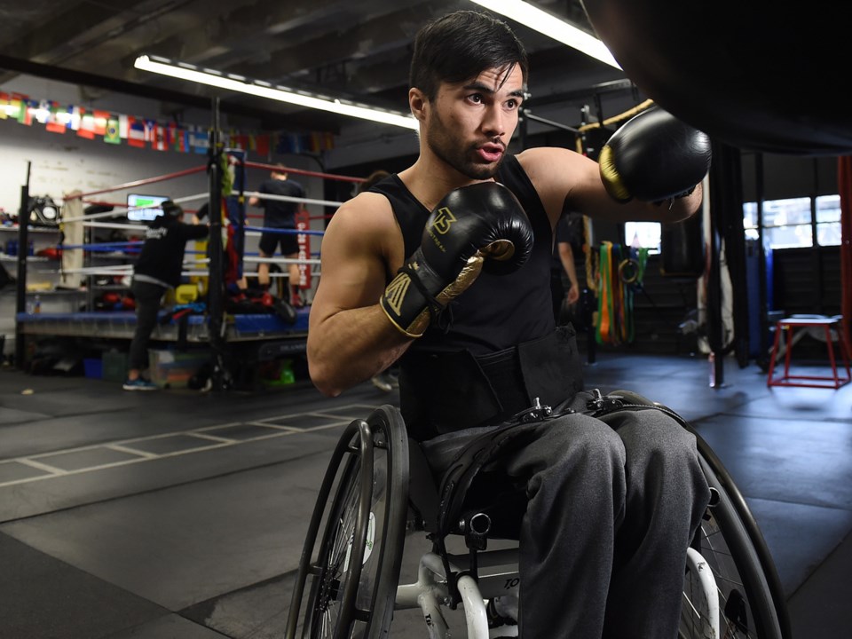 Boxer Leo Sammarelli was paralyzed after a 2017 shooting. The former national lightweight champion w