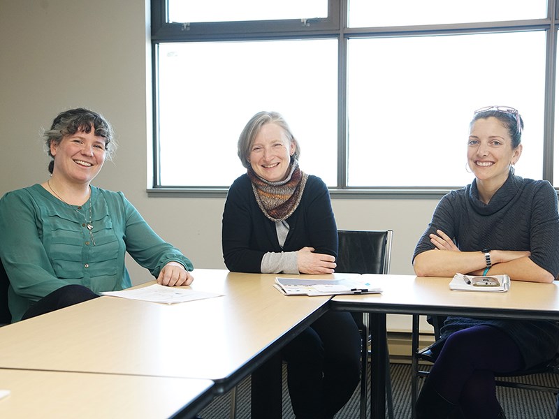 Leni Goggins, Rita John and Janet Newbury Powell River