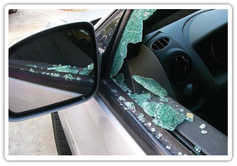 Vandalized car