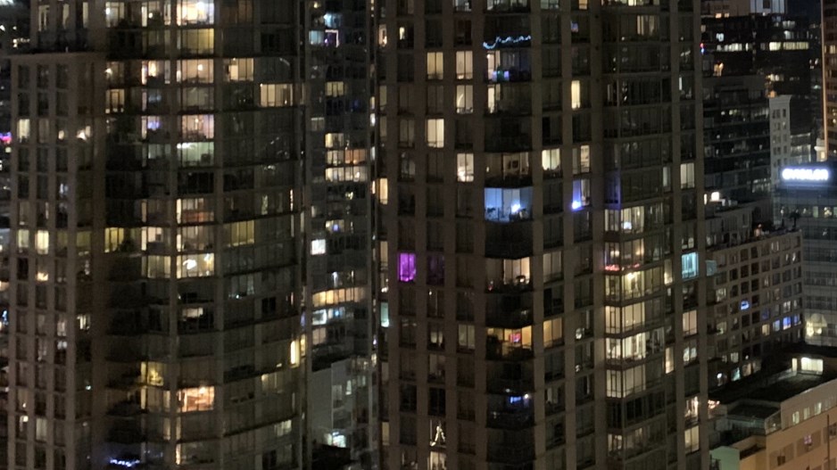 Condos at night