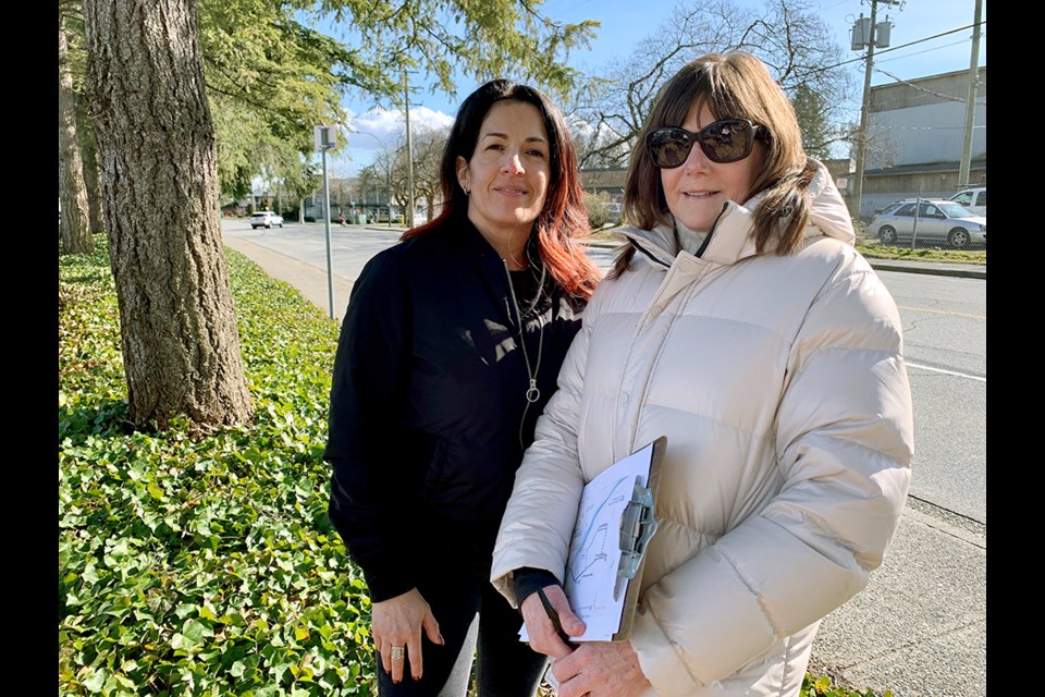 Cristina Pereira (left) and Patricia Sonier are co-chairs of the Tri-Cities Homelessness Task Group who took part in the 2020 Metro Vancouver homeless count this week in the Tri-Cities.