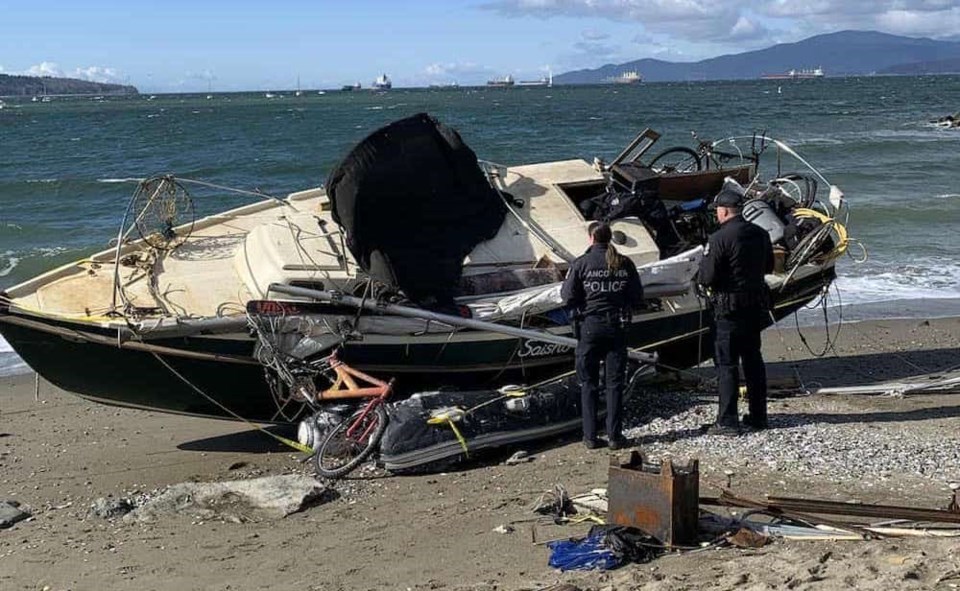 stranded boat