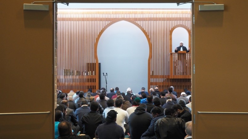 Worshippers at the Masjid Alhidaya and Islamic Cultural Centre