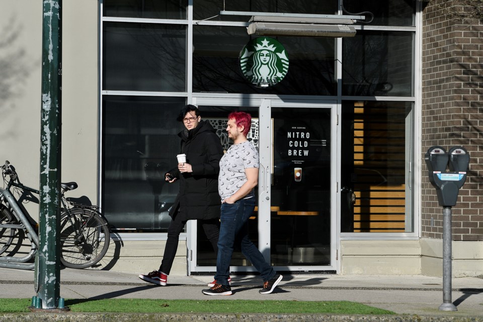 Starbucks Canada’s "to go" only model will be complete by Wednesday across Canada. Photo Jennifer Ga