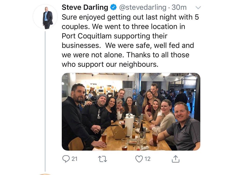 Steve Darling Twitter post