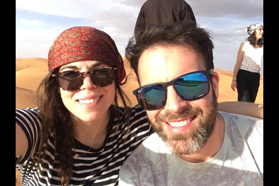 Andrew Platt and his partner, Leigh Taveroff, in the desert before things changed quickly.