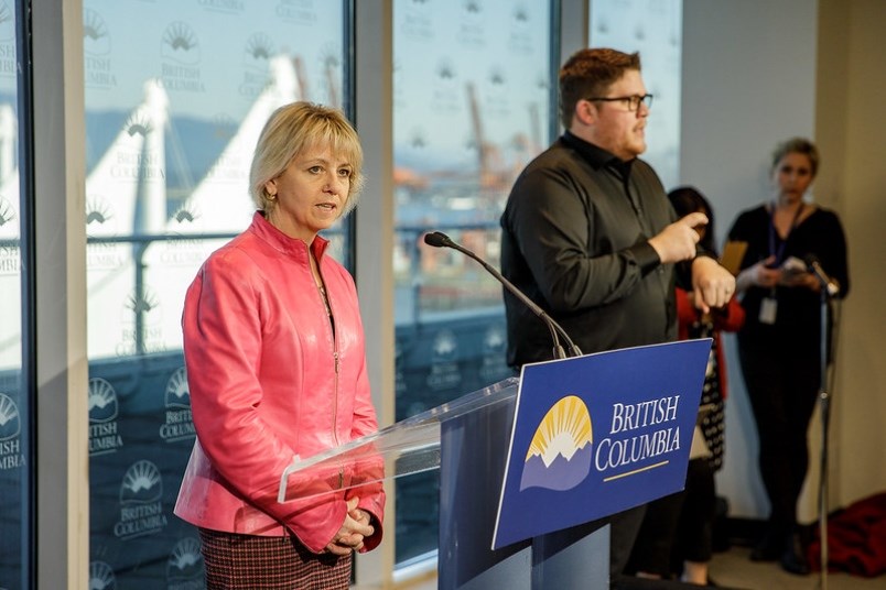 Provincial health officer Dr. Bonnie Henry speaks at a press conference.