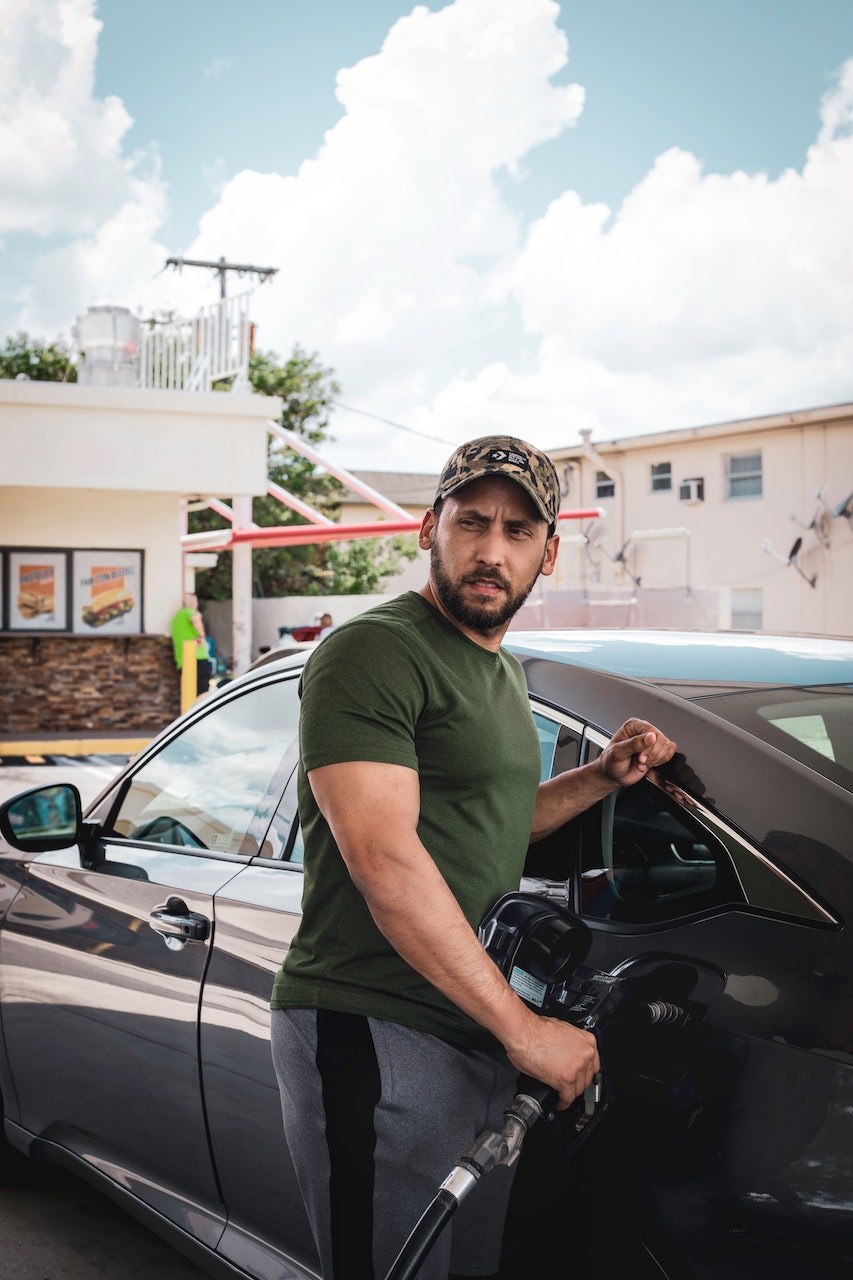 driver at the pump