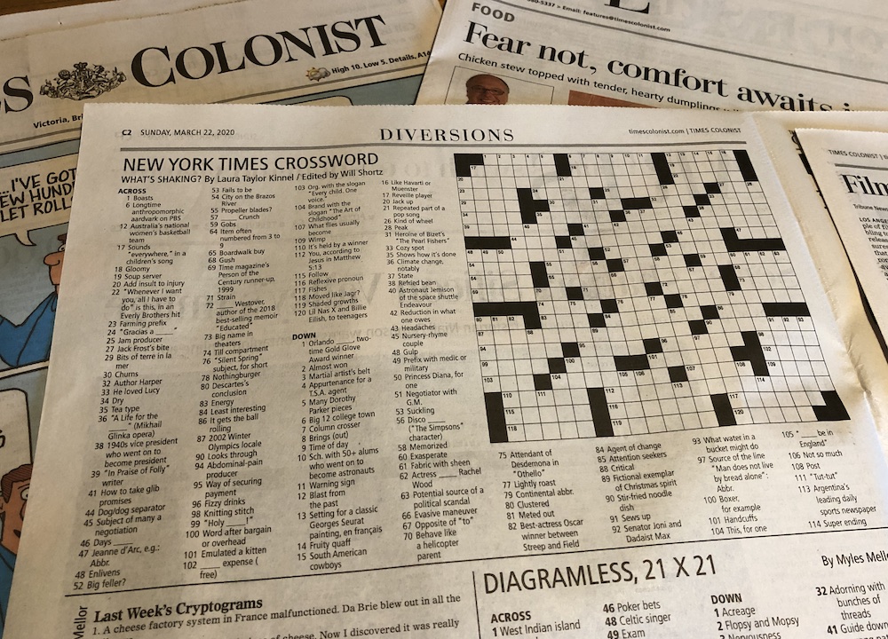 keeping busy printable sunday puzzles crosswords sudoku victoria times colonist