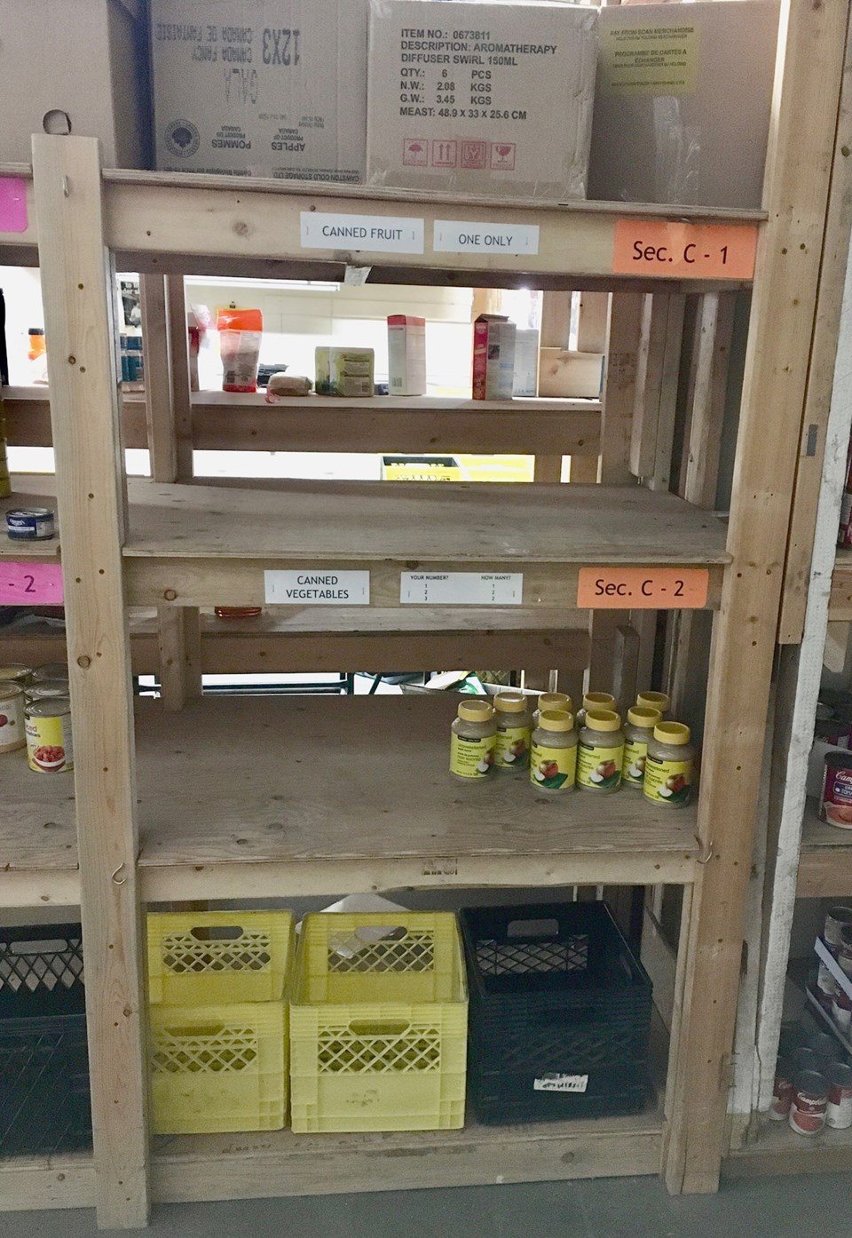 Empty shelves at the Squamish Food Bank.