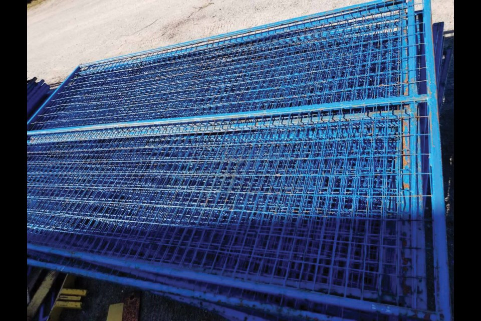 About 80 panels of blue fencing were stolen from the vacant lot next to Sechelt Hospital between March 17 at 6 p.m. and March 18 at 6 a.m.