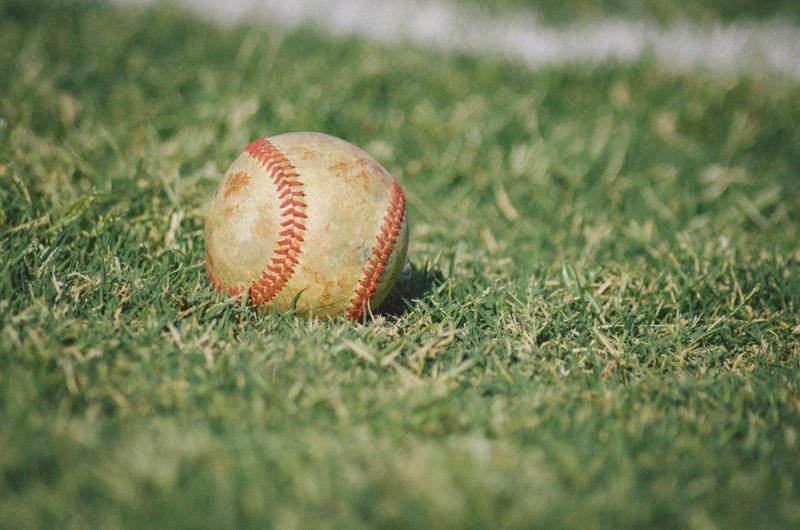 baseball in grass