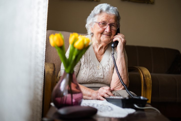 caller, woman on phone, senior on phone