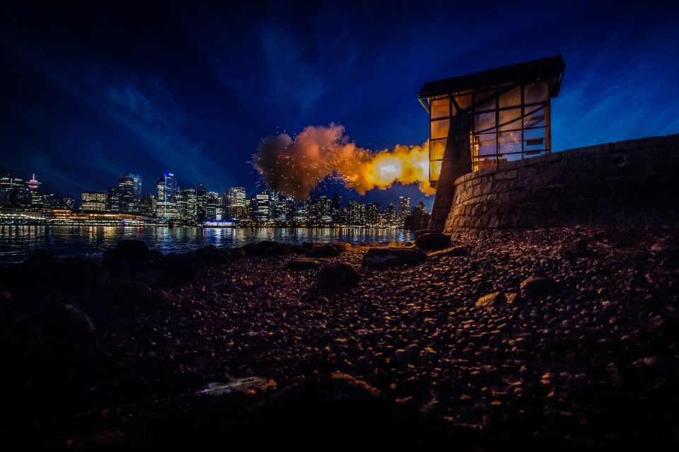 Stanley Park’s nine o’clock gun will become a seven o’clock gun as of Monday night. Photo Wikicommo