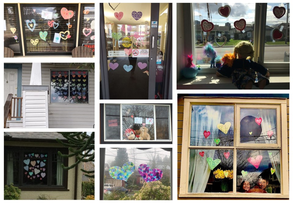 hearts, windows, New westminster, The Great Teddy Bear Hunt