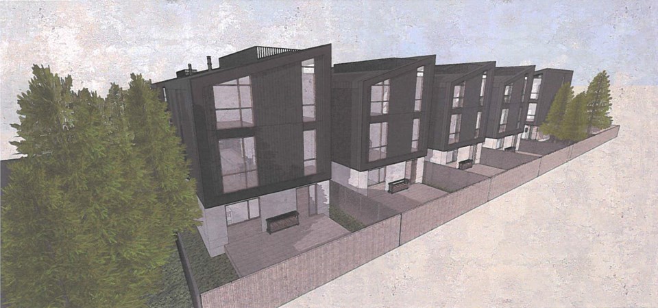 Front yard of proposed townhouses for Wilson Cres.