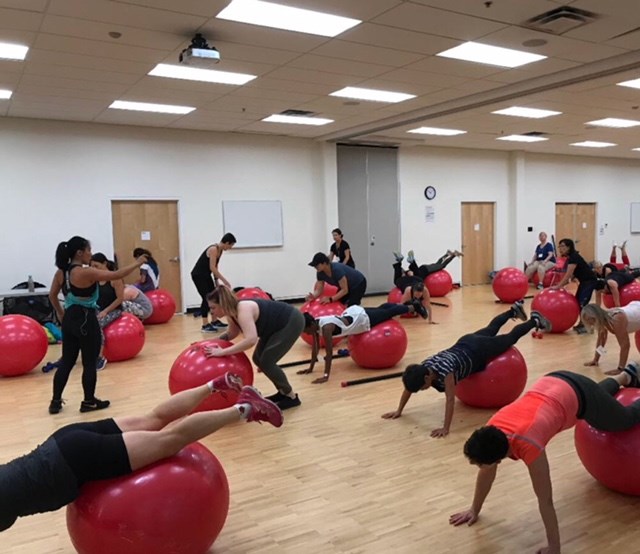 It'll be awhile before you can attend a fitness class that looks like this, thanks to COVID-19 - but Burnaby fitness instructor Ryoko Donald is helping you to keep active by offering classes online.